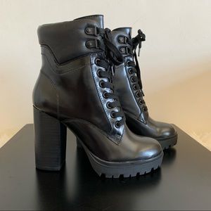 AQUA Laker Stacked Heel Hiker Boots